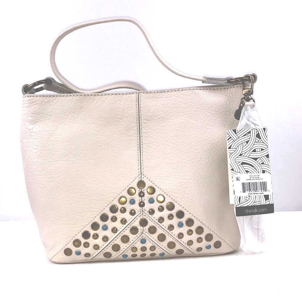 NWT The Sac Leather Shoulder Purse with Studs